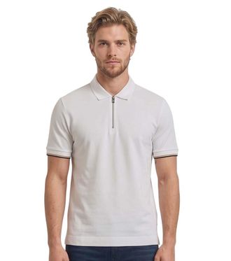 HUGO BOSS White Shirt Collar Polos