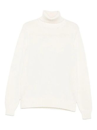 FILIPPO DE LAURENTIIS Refined Turtleneck Sweater In Creamy Off-White Merino Wool