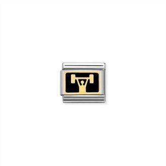 Nomination Unisex Composable Classic Weightlifting Links In Silver/gold/black
