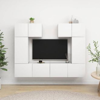 Berkfield Home 6 Piece TV Cabinet Set White Engineered Wood