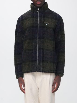Barbour Tartan Pattern Fleece Jacket with High Neck and Zip Closure
