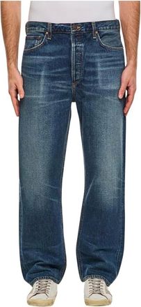 A Gold E Jeans, Heren, Blauw, W31, Katoen, Klassieke Loose Fit Blauwe Jeans