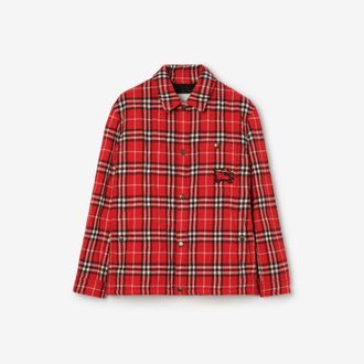 Burberry Check Quilted Wool Flannel Jacket