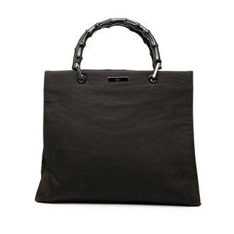 Gucci Tweedehands Gg Canvas Bamboe Handtas