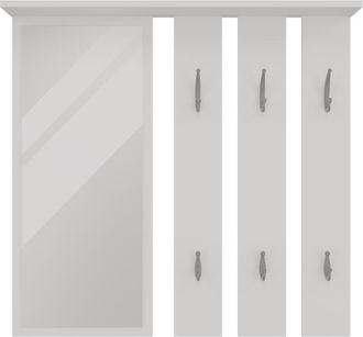 OEM Perchero De Pasillo Con Espejo Y Estante - Blanco Mate, 6 Ganchos, Soluci&oacute;n Pr&aacute;ctica Para Habitaciones Peque&ntilde;as Y Grandes
