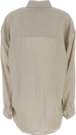 Balenciaga Womens Cupro Oversize Shirt Beige