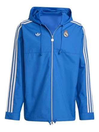 adidas Real Madrid jack met capuchon en drie strepen - Blauw