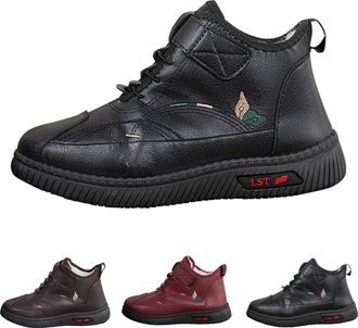 Generic Women Winter Snow Boots with Fur Lined Thickened Warm Snow Boots Waterproof Non Slip Walking Shoes for Women Lightweight Comfortable Outdoor Booties w