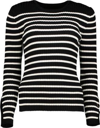 Bishop + Young Womens Stripe Long Sleeve Sweater In Black