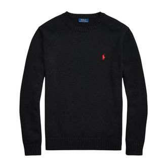 Polo Ralph Lauren Maglia in Cotone Girocollo - - Knitwear - Uomo - Nero - M