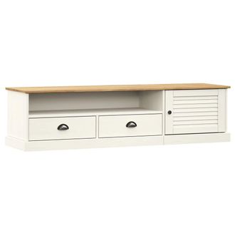 vidaXL Vidaxl - Mueble Para Tv Vigo Madera Maciza De Pino Blanco 156x40x40 Cm
