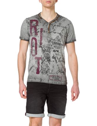 Key Largo Mens MT RIOT T-Shirt, Silver (1107), XL