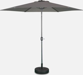Sweeek Sweeek - Parasol Redondo 3m Con M&aacute;stil Central, Touquet, Gris, 294x294x243 Cm