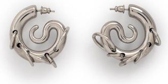 Panconesi Pierced Hoops Silver Brass Earrings