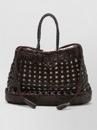 Dragon Diffusion woven tote bag braided top handles