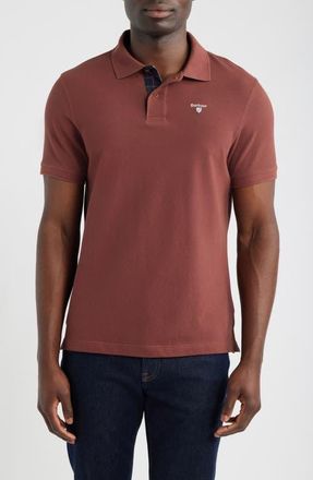 Barbour Regular Fit Tartan Piqu&eacute; Polo in Burnt Pepper at Nordstrom, Size Xx-Large