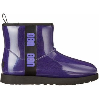 UGG Womens Classic Clear Mini Waterproof Ankle Boots In Violet/night Black