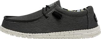 HeyDude Hey Dude Mens Wally Stretch Canvas Moccasin, Black, 40 EU, Black, 8 UK