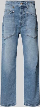 M.A.C Baggy Fit Jeans mit aufgesetzten Taschen in Blau, Gr&ouml;&szlig;e 32