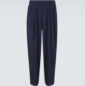 Giorgio Armani Pleated twill tapered pants