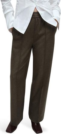 Mango High Waist Wide Leg Pants in Green at Nordstrom, Size 14