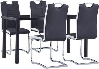 vidaXL Vidaxl - Juego De Comedor 5 Piezas Cuero Sint&eacute;tico Negro