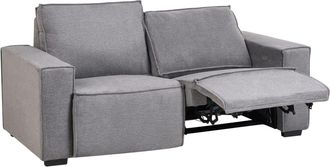 Beliani Sof&aacute; de 2 plazas 2 personas de tejido gris