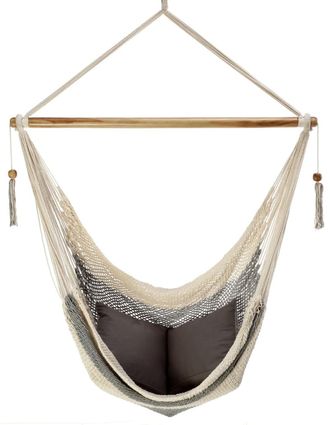 Hamac del sol Rama xl - silla hamaca de nicaragua - crudo y gris - 100% algod&oacute;n