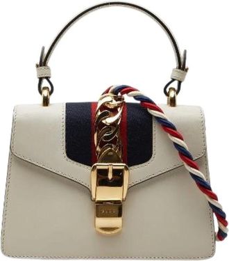 Gucci Pre-owned Mini Bags, female, White, Size: ONE SIZE Pre-owned Sylvie Leather 2way Bag