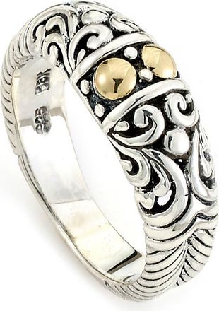 Samuel B. Sterling Silver & 18K Gold Balinese Design Ring in Silver-Gold at Nordstrom Rack, Size 6