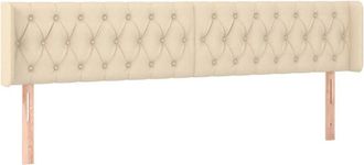 vidaXL Cabecero Con Led De Tela Crema 203x16x78/88 Cm Vidaxl