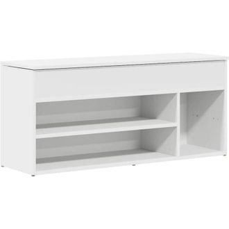 vidaXL Shoe Bench White 102x30.5x45 cm Engineered Wood Vidaxl