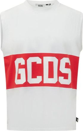 GCDS Band Logo Sleeveless T-shirt - Heren - Sportshirts - Veelkleurig - L - Katoen - Fitness