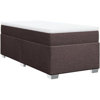 vidaXL Vidaxl - Cama Box Spring Con Colch&oacute;n Tela Marr&oacute;n Oscuro 100x200 Cm