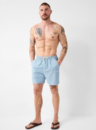 Les Deux Mens Pinstripe seersucker swim trunk