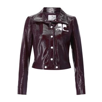 Courr&egrave;ges Dames, Jassen, Paars, Maat: XL Leer