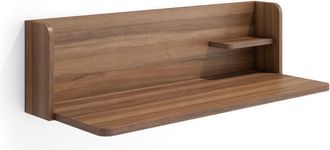 HERDASA Escritorio de pared de melamina nogal 25x90x35 cm