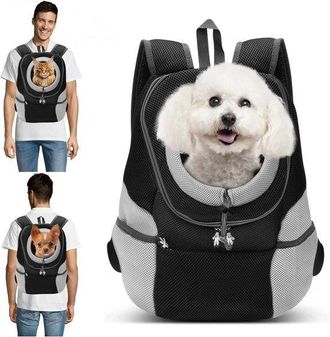 OEM Mochila Para Mascotas - Bolsa Transportadora Para Perros Y Gatos - Para Viajes Al Aire Libre - Correas De Hombro Ajustables - Xl 4.5-6 Kg - Negra