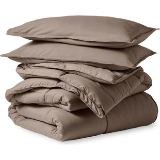 Bare Home All-Season Down Alternative Comforter Set - Oversized Queen in Taupe at Nordstrom