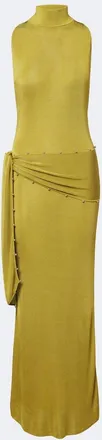 De La Vali Belted embellished maxi dress