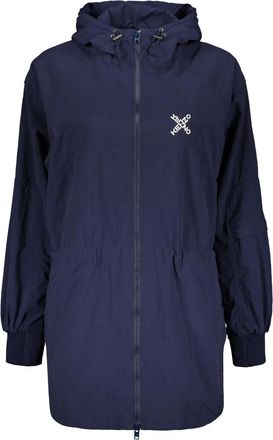 Kenzo Hooded technische stofjas met zakken - Dames - Parka Jassen - Blauw - XS - Polyester - Jassen