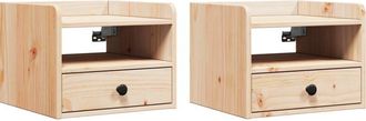 vidaXL Vidaxl - Bedside Table 2 pcs Brown 38 x 36 x 29.5 cm Solid pine wood