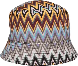 Missoni Multicolor Vibrant Zigzag Pattern Cotton Bucket Hat