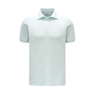 Fedeli Polo Shirts, male, Blue, Size: 2XL Washed Cotton Polo