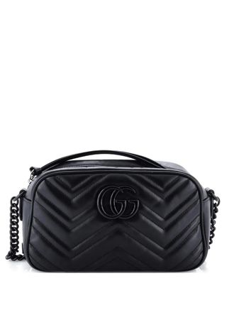 Gucci Borsa a tracolla GG Marmont piccola in pelle matelass&eacute; - Nero