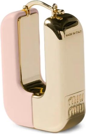 Miu Miu Orecchini con dettaglio smaltato e logo - Oro