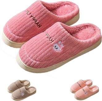 Generic Ladies Memory Foam Slippers | Winter Warm Shoes Cozy Soft Plush Slipper Slip On Indoor Shoe Closed Toe Backless Shoes Winter Indoor House Slipper Soft