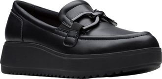 Clarks Womens Zylah Top Loafer, Black Leather, 7.5 UK