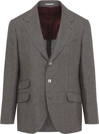Brunello Cucinelli Brown Notched Lapel Blazer