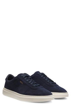 BOSS Kieran Low Top Sneaker in Dark Blue Suede at Nordstrom, Size 11Us